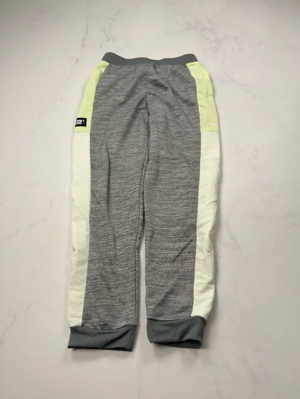 Nike Therma-Fit Track Pants Gray White Yellow Colorblock - Boys XL